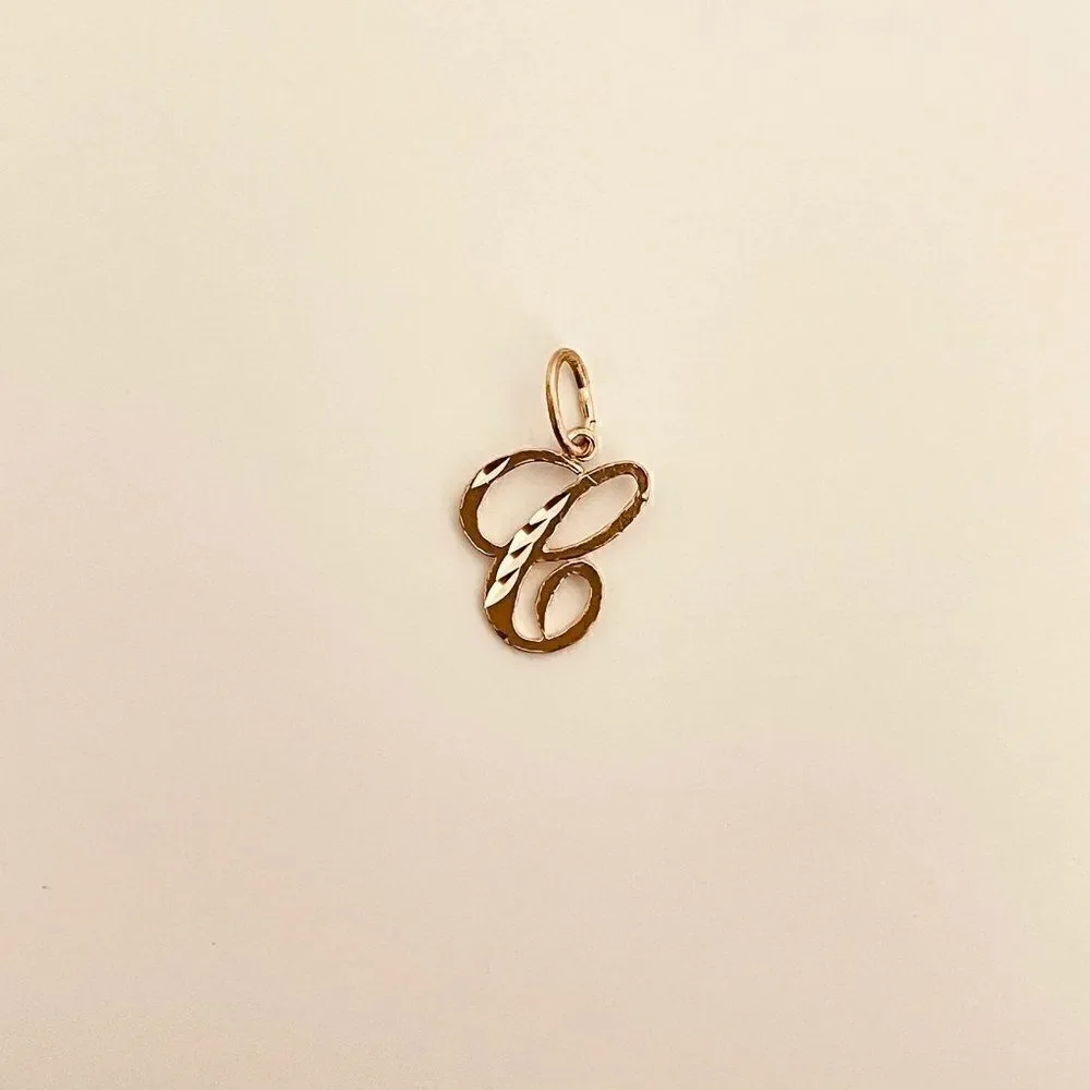 14k Real Gold Initial 